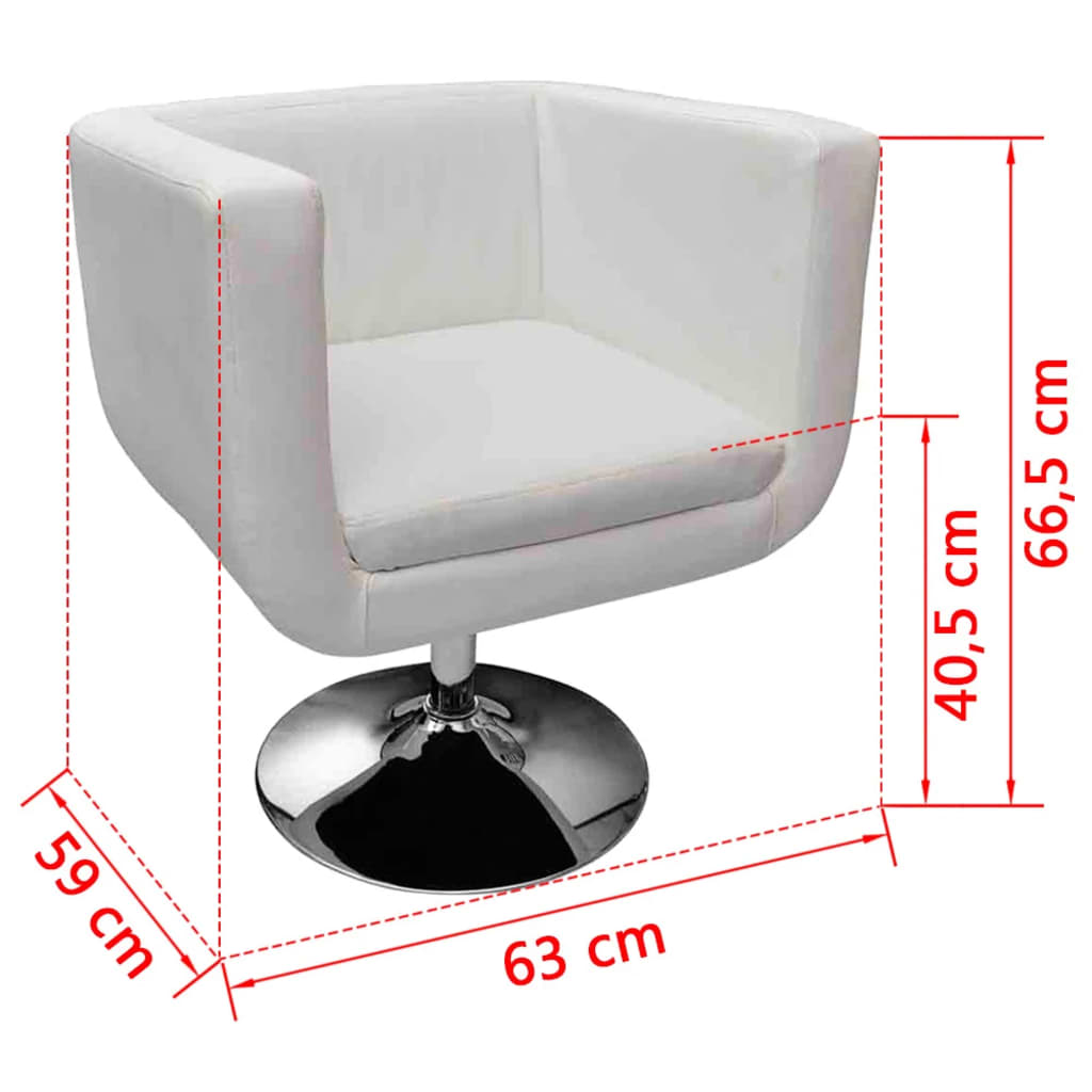 vidaXL Scaune de bar, 2 buc., alb, piele artificială vidaXL Scaune de bar, 2 buc., alb, piele artificială
