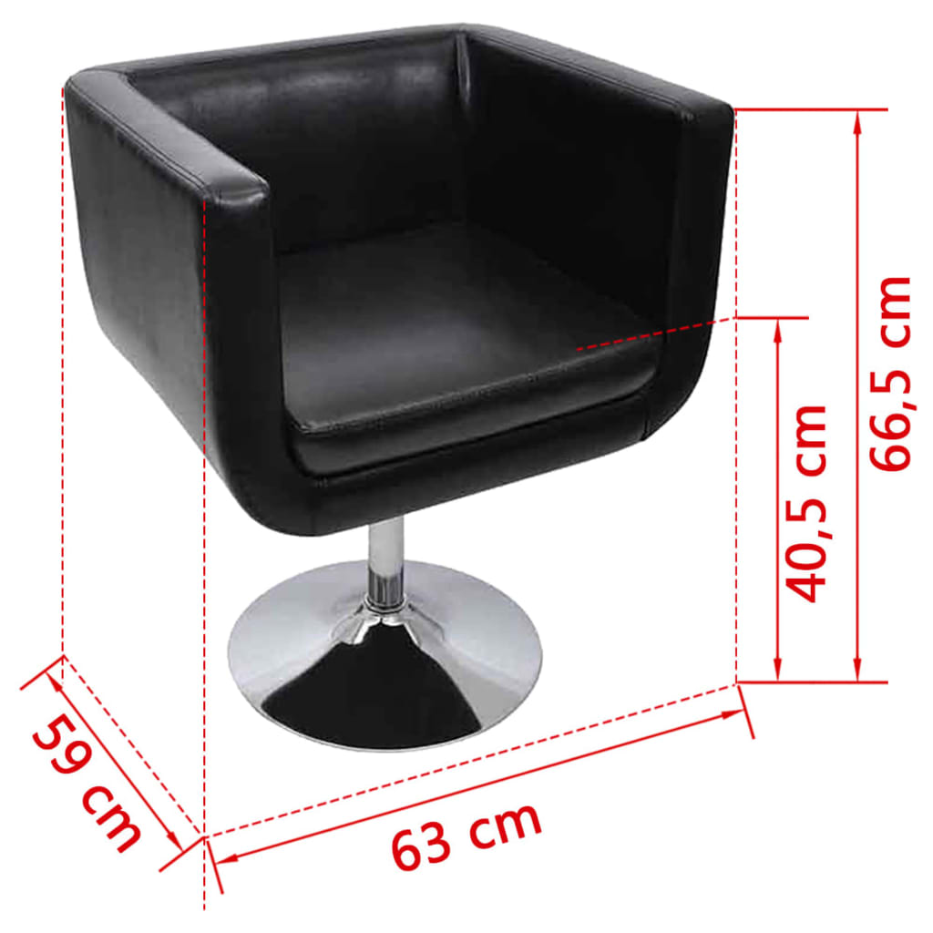 vidaXL Scaune de bar, 2 buc., piele artificială, negru