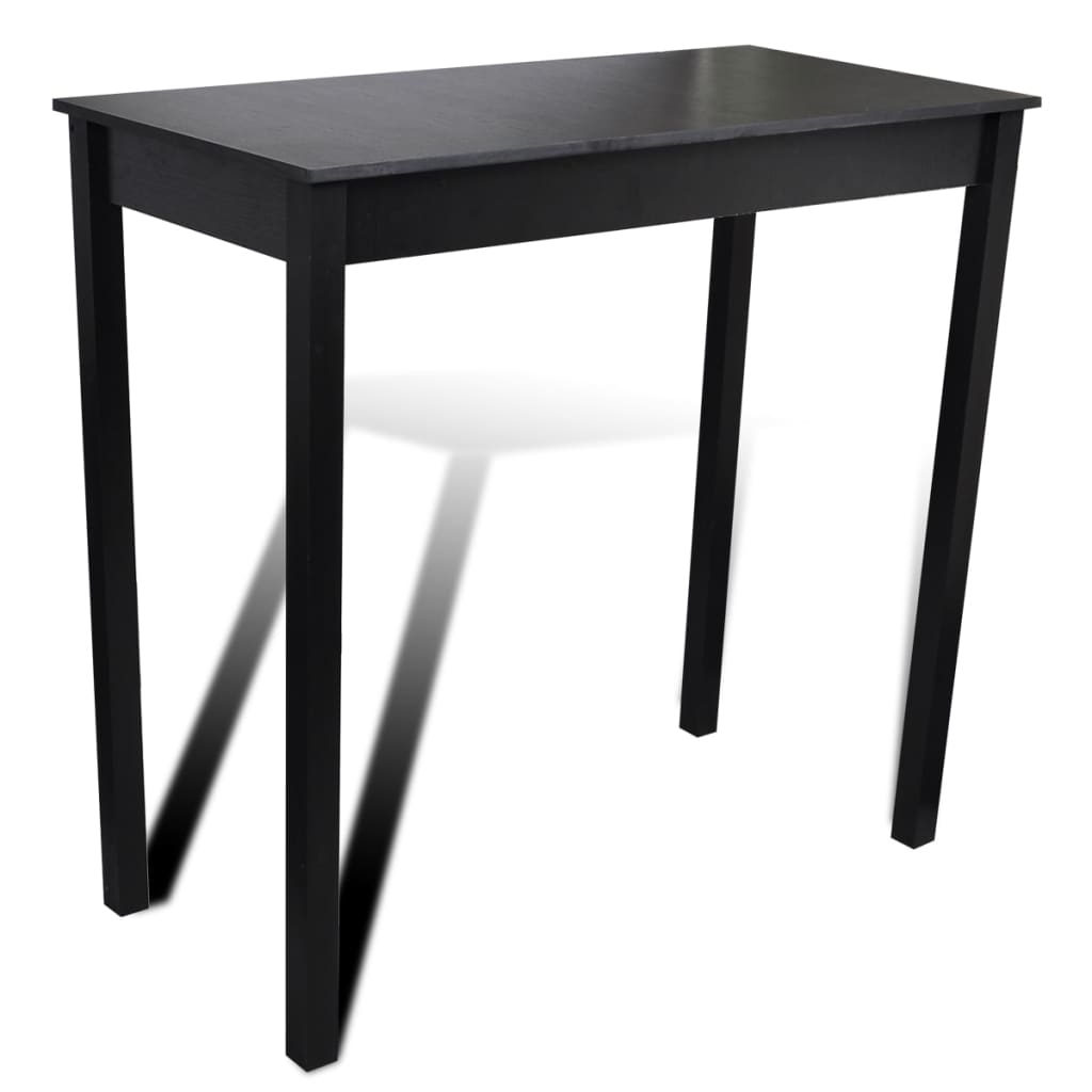 Masă de bar cu 4 scaune de bar, negru Masă de bar cu 4 scaune de bar, negru