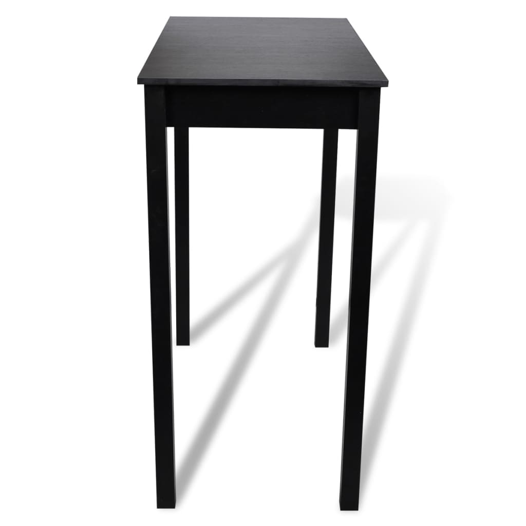 Masă de bar cu 4 scaune de bar, negru Masă de bar cu 4 scaune de bar, negru