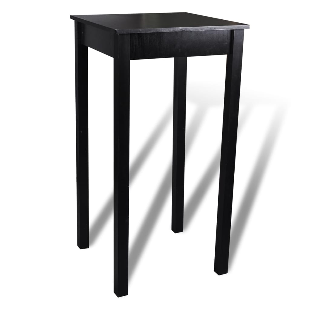 Masă de bar cu 2 scaune de bar, negru Masă de bar cu 2 scaune de bar, negru