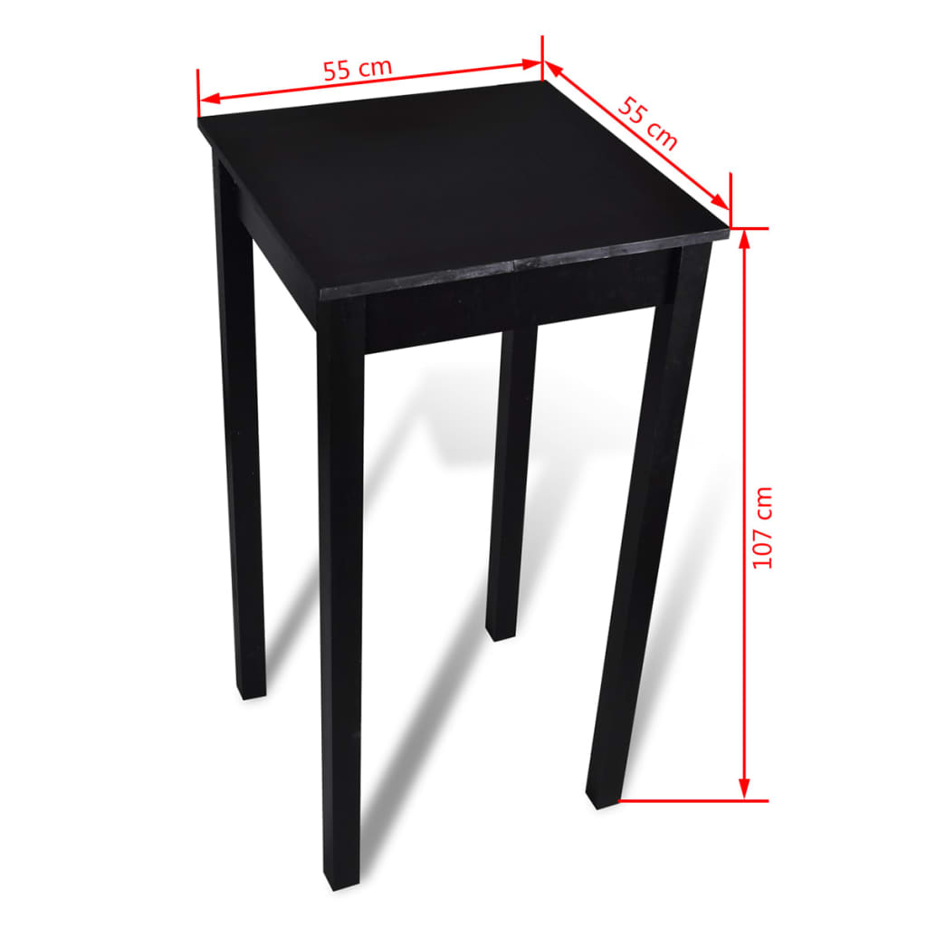 Masă de bar cu 2 scaune de bar, negru Masă de bar cu 2 scaune de bar, negru