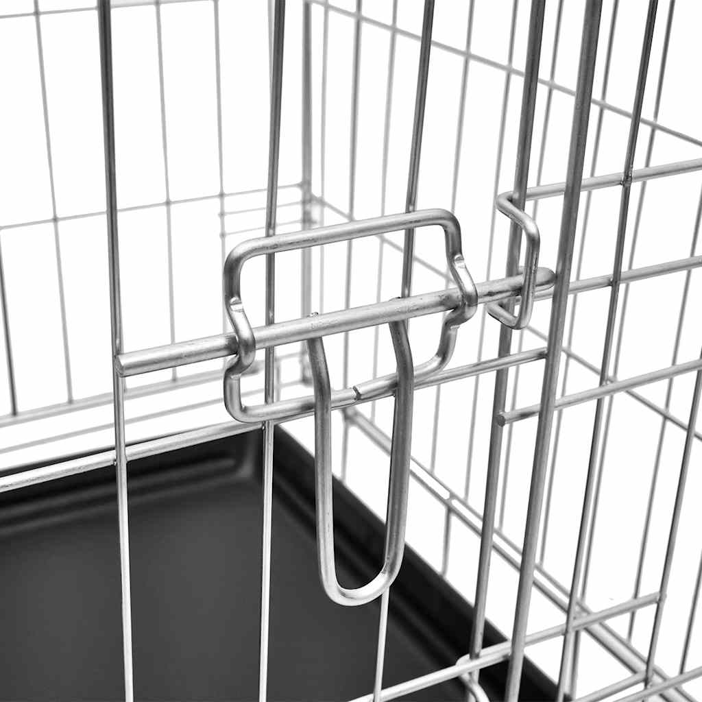 vidaXL Cușcă pentru câini pliabilă, metal, M