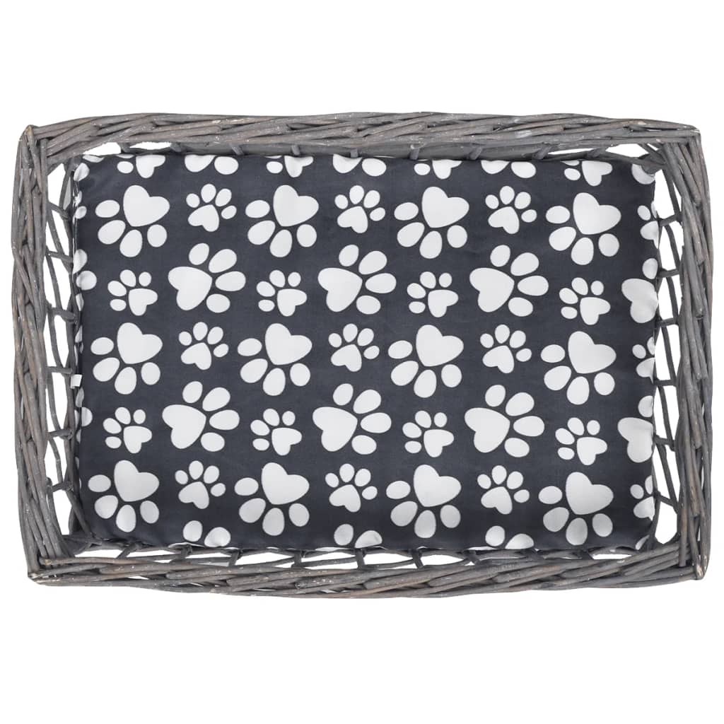 vidaXL Ansamblu pentru pisici/pat/stâlp de zgâriat, cu pernă, răchită