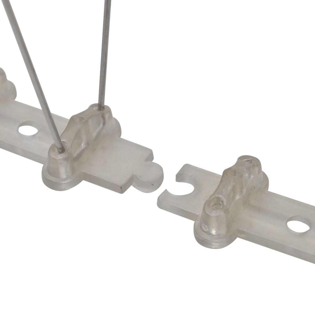 vidaXL Set bandă cu țepi antipăsări cu 2 rânduri, 6 buc., plastic, 3 m