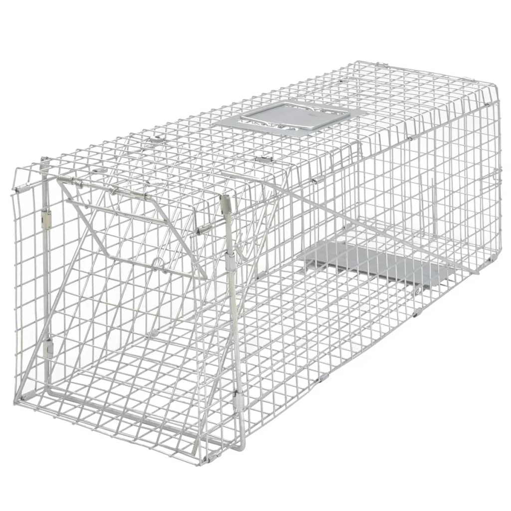 vidaXL Cușcă galvanizată tip capcană, 80 cm vidaXL Cușcă galvanizată tip capcană, 80 cm
