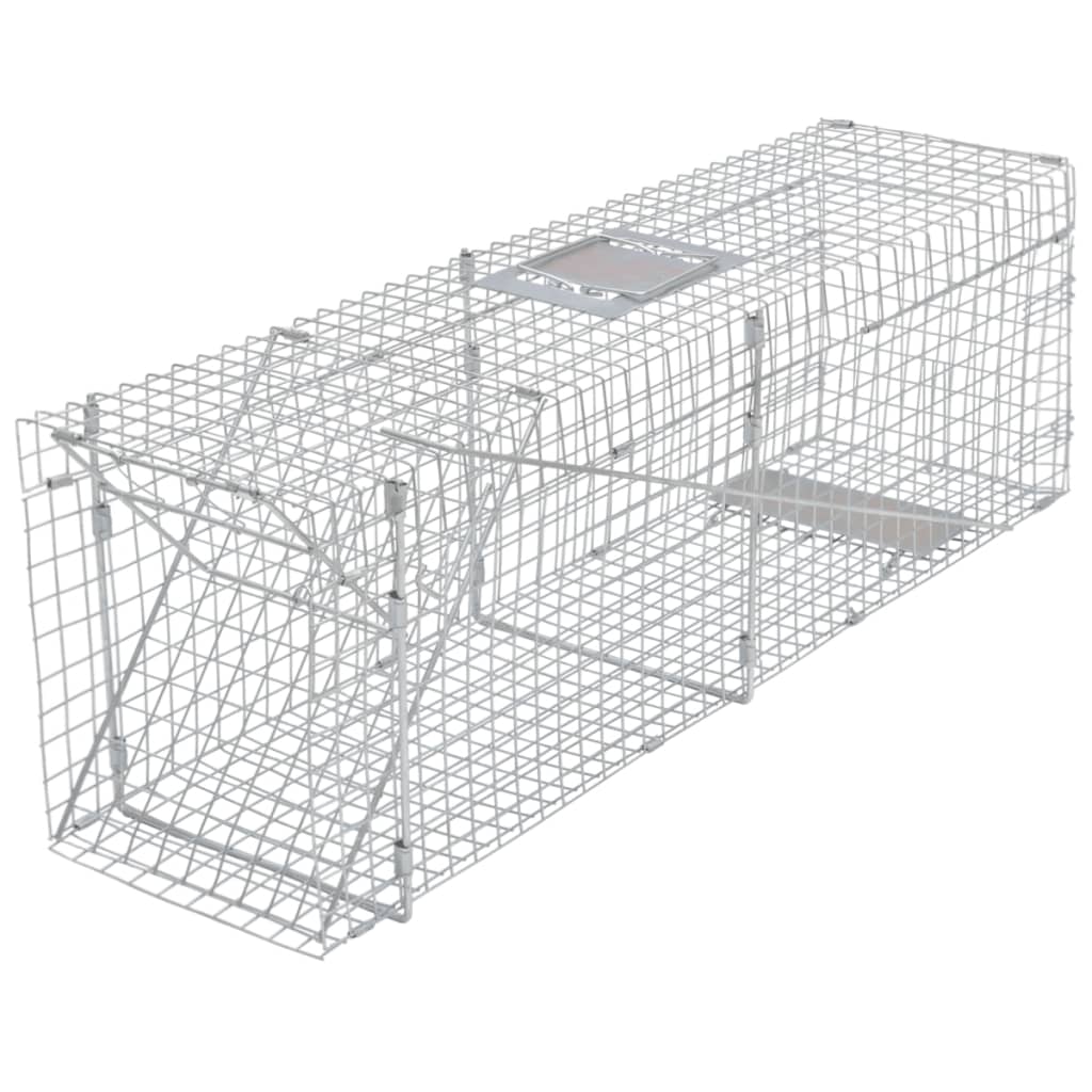 vidaXL Cușcă galvanizată tip capcană, 100 cm vidaXL Cușcă galvanizată tip capcană, 100 cm