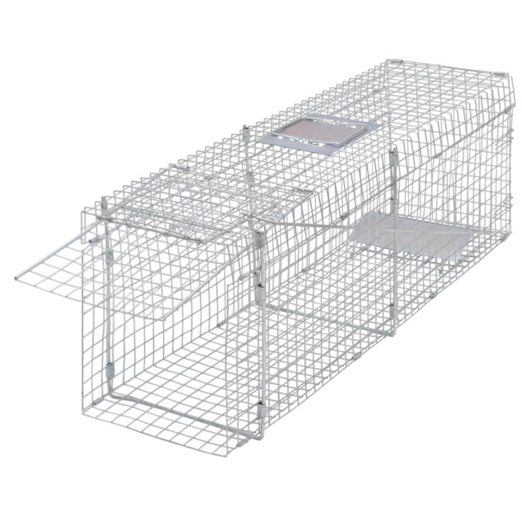 vidaXL Cușcă galvanizată tip capcană, 100 cm vidaXL Cușcă galvanizată tip capcană, 100 cm