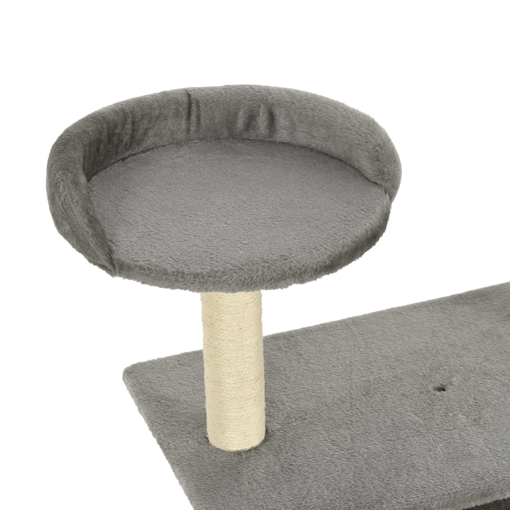 vidaXL Ansamblu pentru pisici cu stâlpi din funie de sisal, 95 cm Gri vidaXL Ansamblu pentru pisici cu stâlpi din funie de sisal, 95 cm Gri