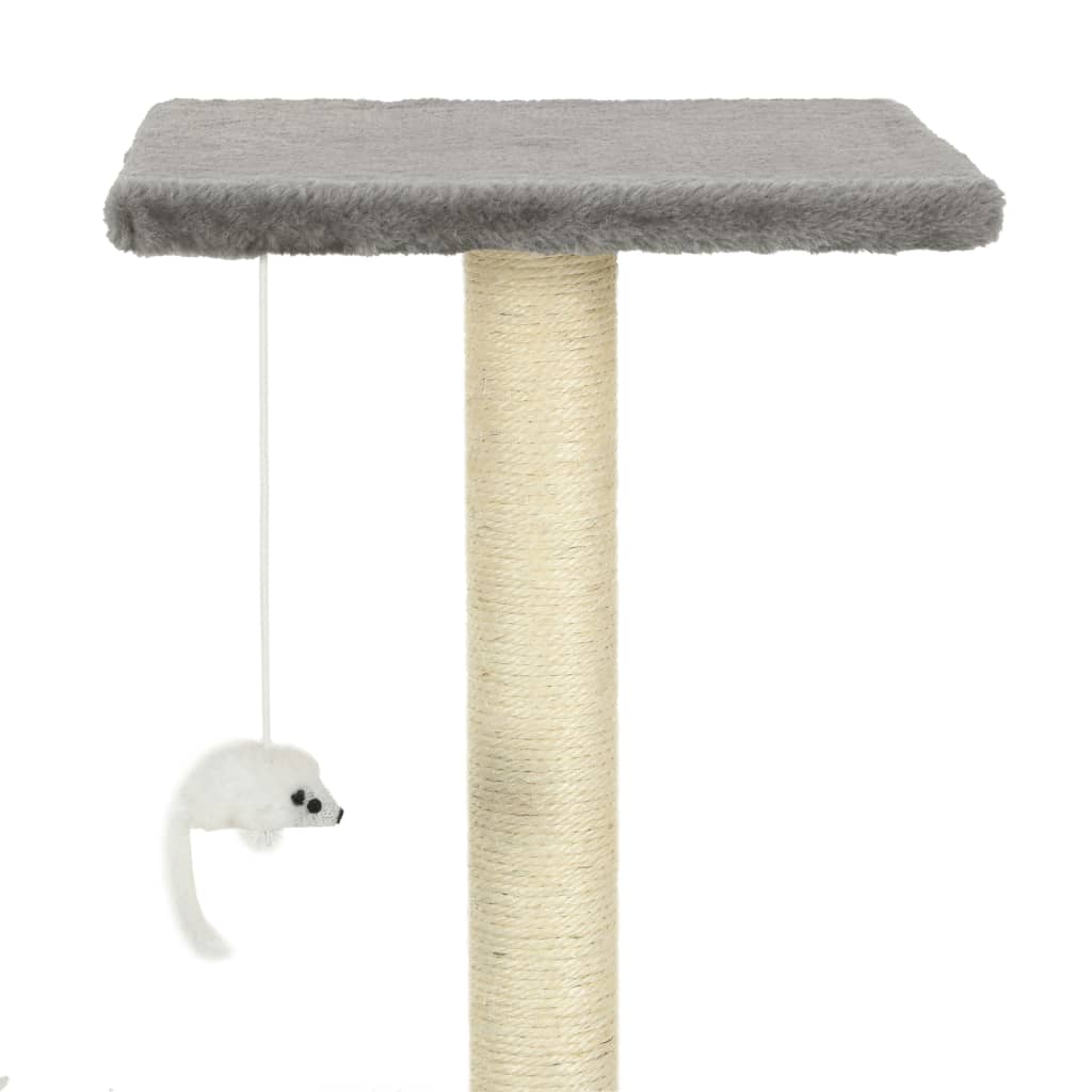 vidaXL Ansamblu pentru pisici cu stâlpi din funie de sisal, 95 cm Gri vidaXL Ansamblu pentru pisici cu stâlpi din funie de sisal, 95 cm Gri