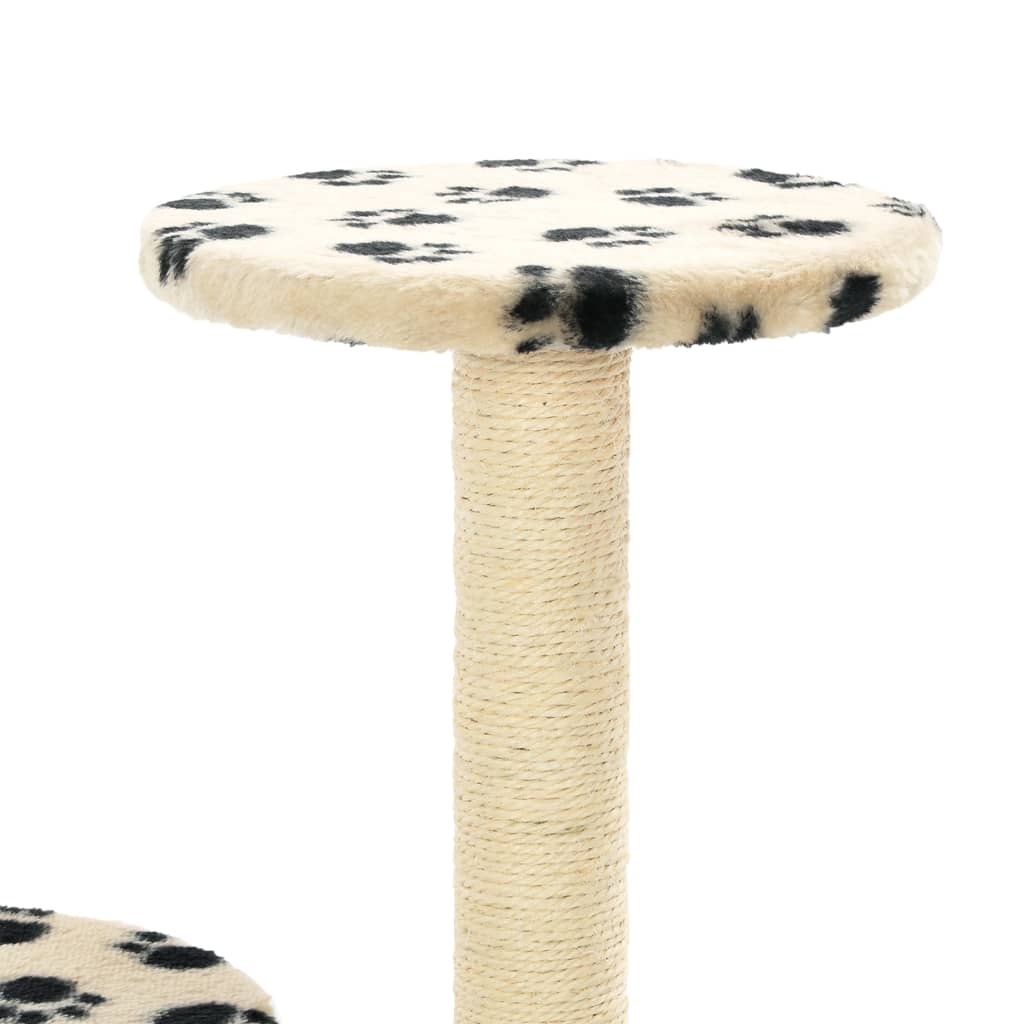 vidaXL Ansamblu pisici, stâlpi funie sisal, 60cm, imprimeu lăbuțe, bej vidaXL Ansamblu pisici, stâlpi funie sisal, 60cm, imprimeu lăbuțe, bej