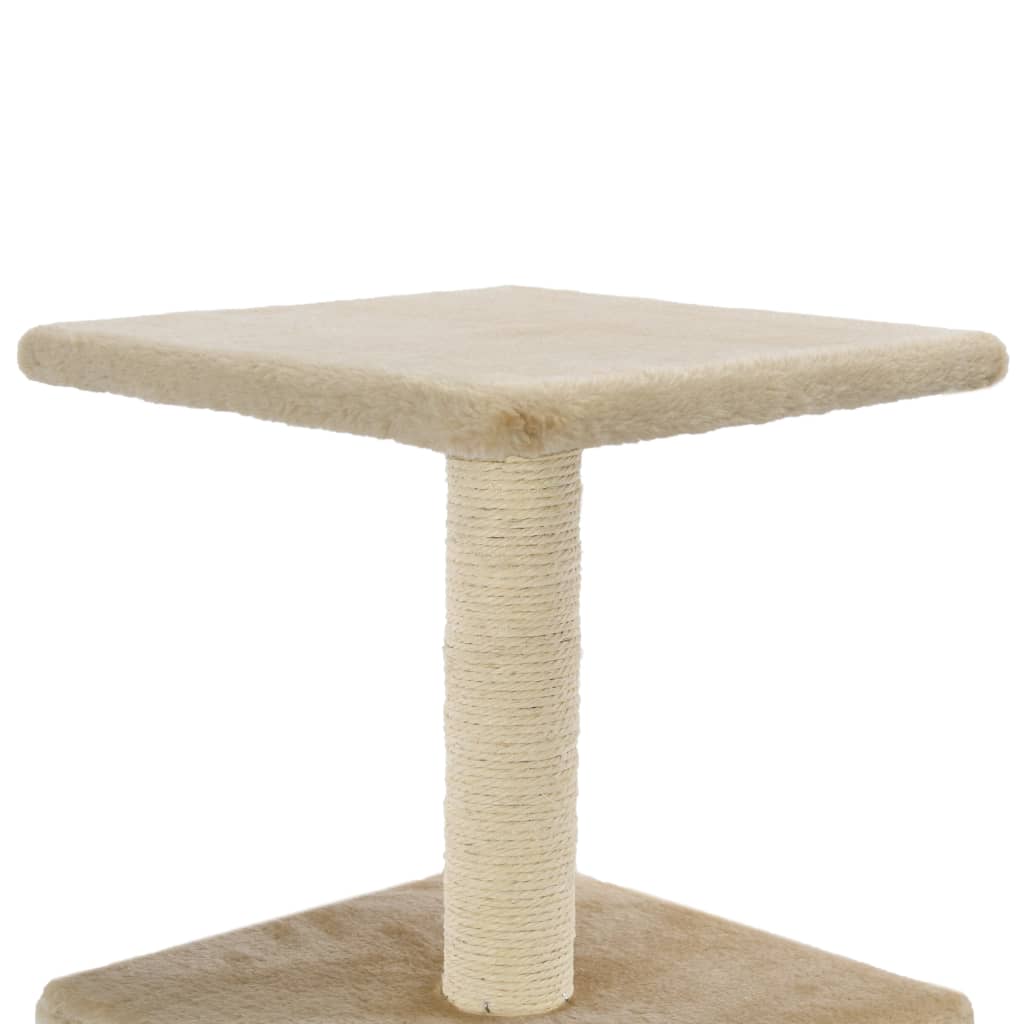 vidaXL Ansamblu pentru pisici, stâlpi cu funie de sisal, bej, 55 cm