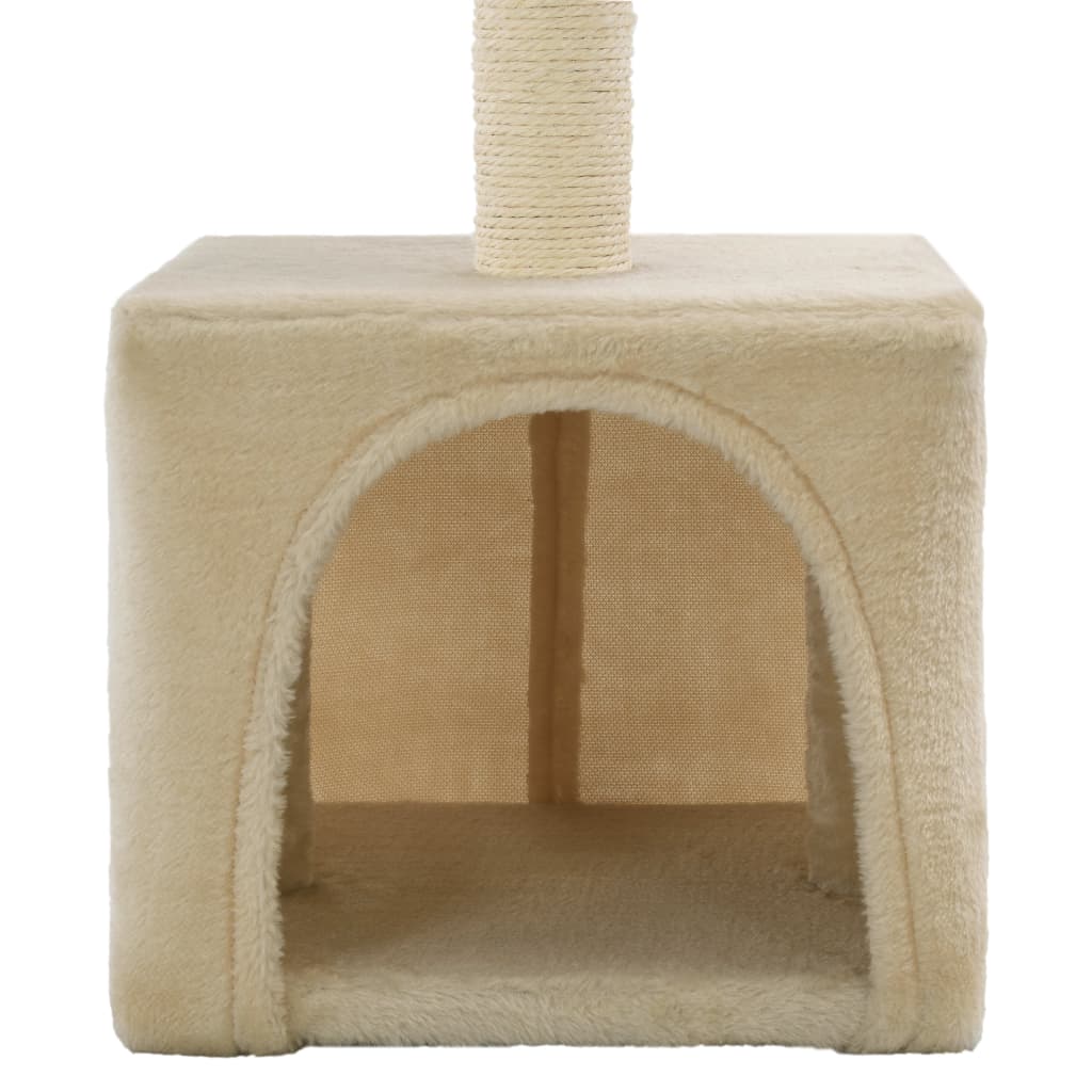 vidaXL Ansamblu pentru pisici, stâlpi cu funie de sisal, bej, 55 cm