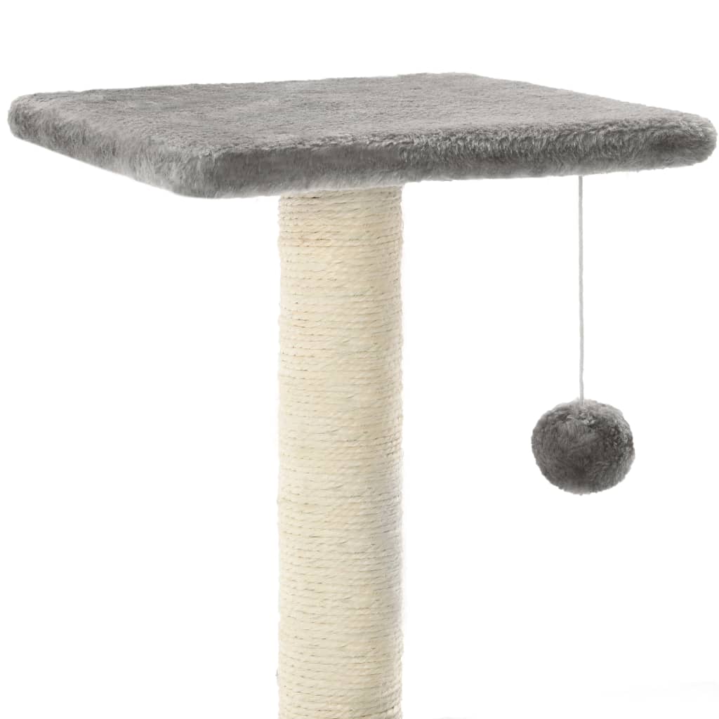 vidaXL Ansamblu pentru pisici cu stâlpi din funie de sisal, gri, 65 cm