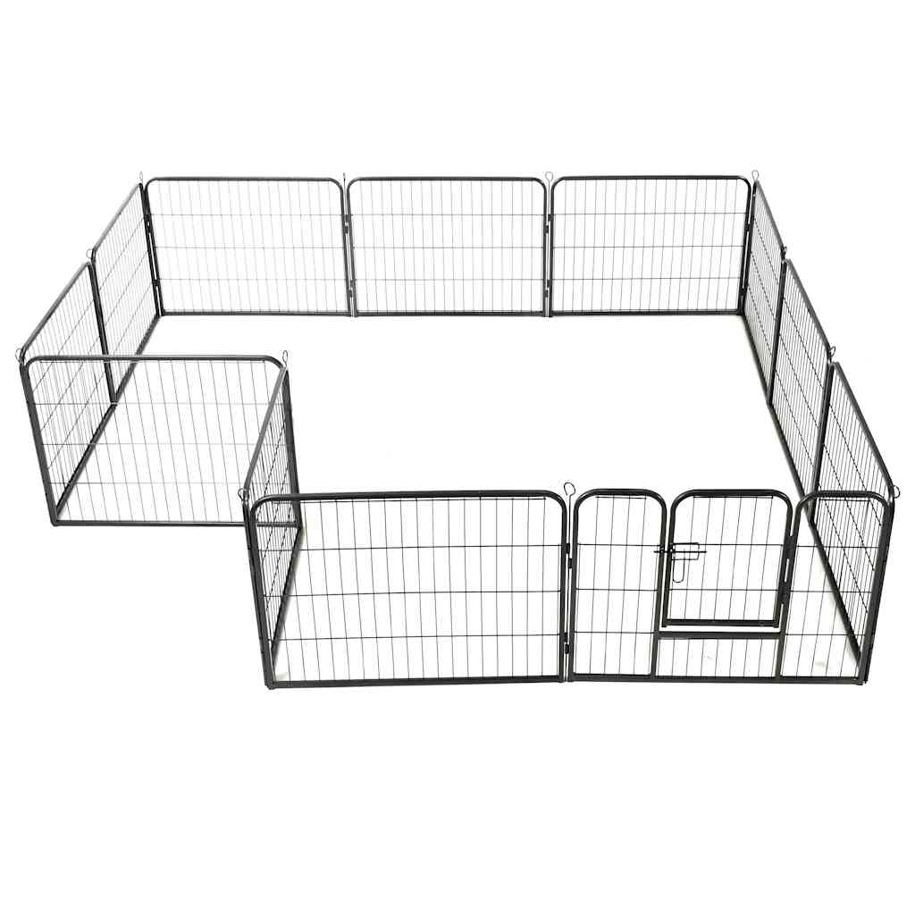 vidaXL Țarc pentru câini, 12 panouri, negru, 80 x 60 cm, oțel vidaXL Țarc pentru câini, 12 panouri, negru, 80 x 60 cm, oțel