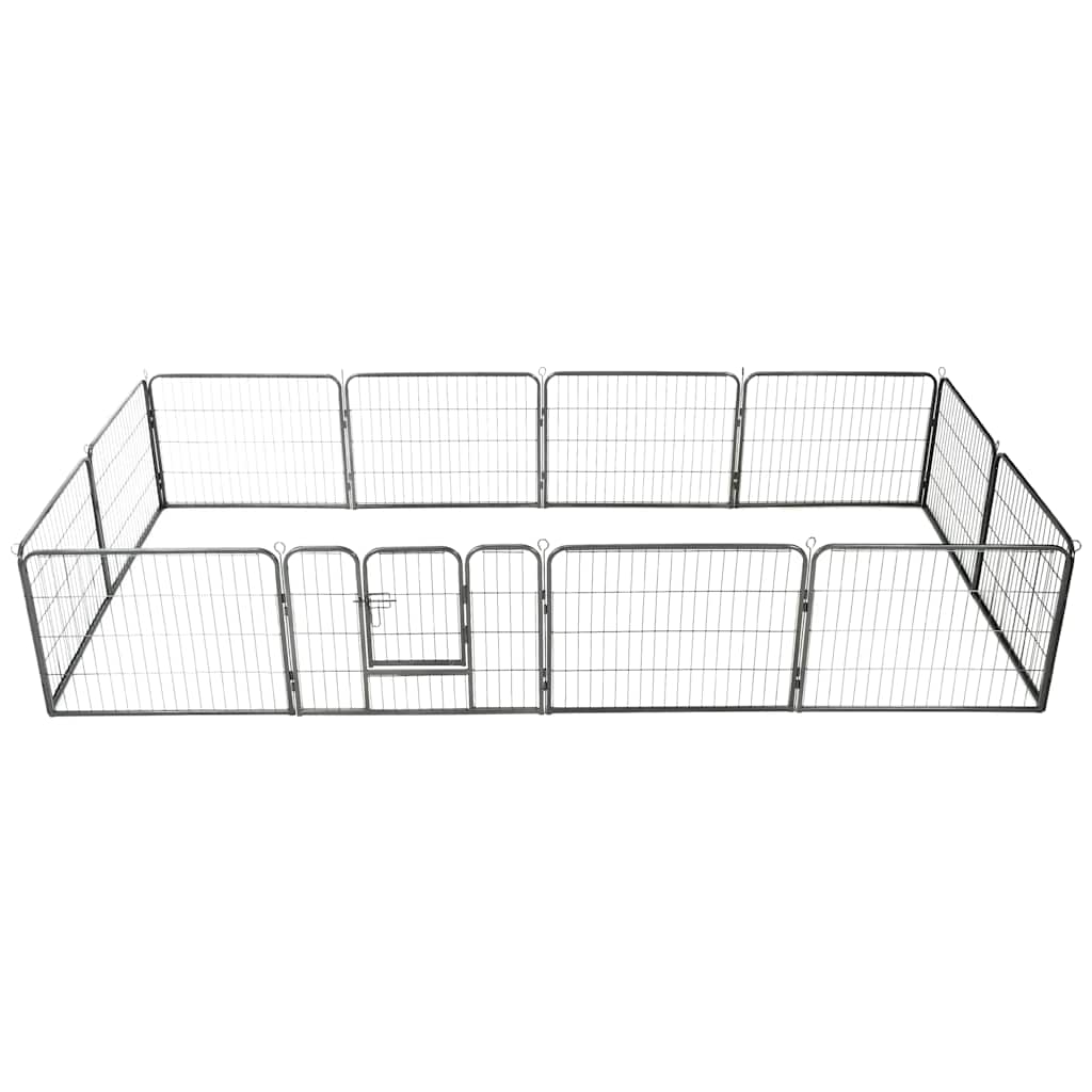 vidaXL Țarc pentru câini, 12 panouri, negru, 80 x 60 cm, oțel vidaXL Țarc pentru câini, 12 panouri, negru, 80 x 60 cm, oțel