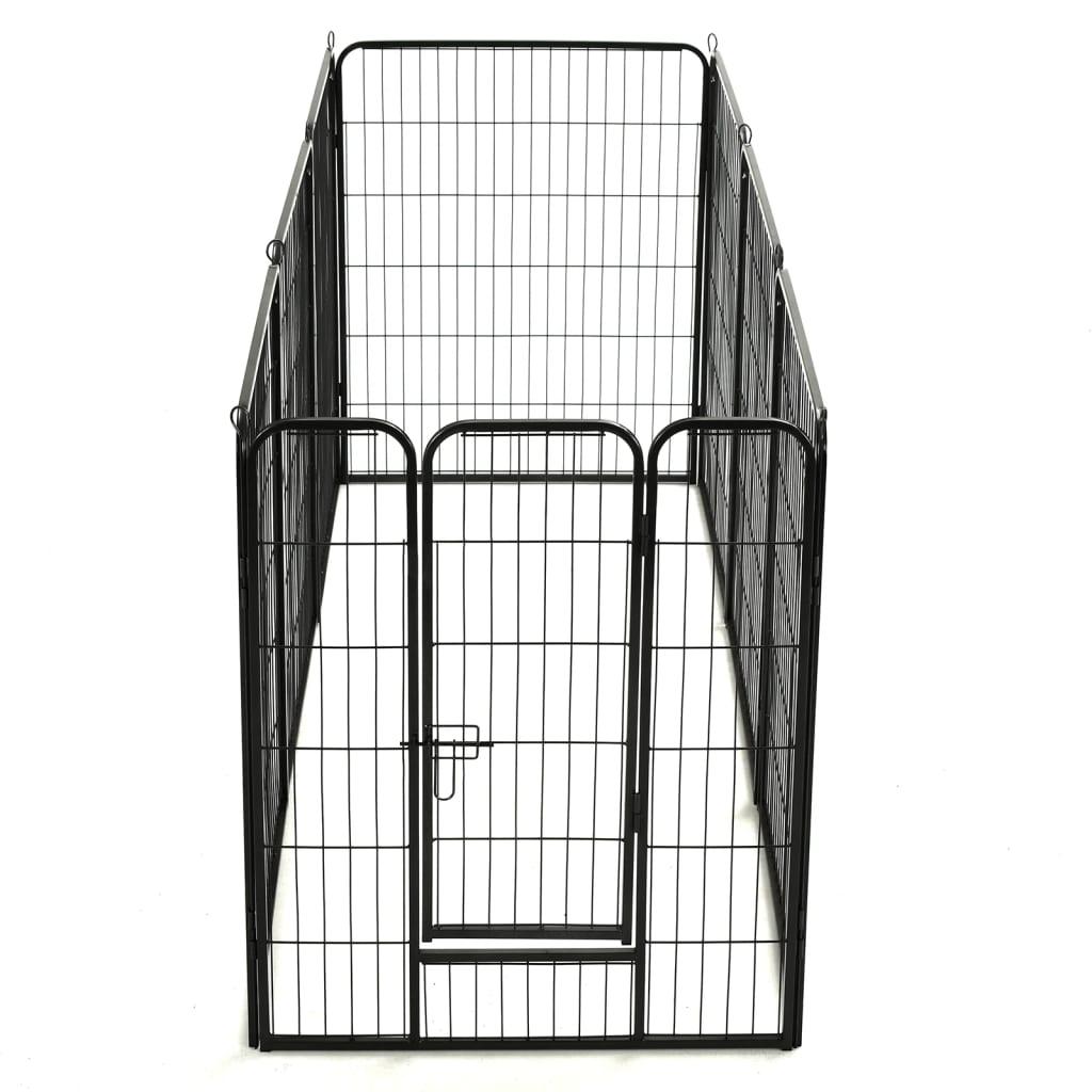 vidaXL Țarc pentru câini, 8 panouri, oțel, 80 x 100 cm, negru vidaXL Țarc pentru câini, 8 panouri, oțel, 80 x 100 cm, negru