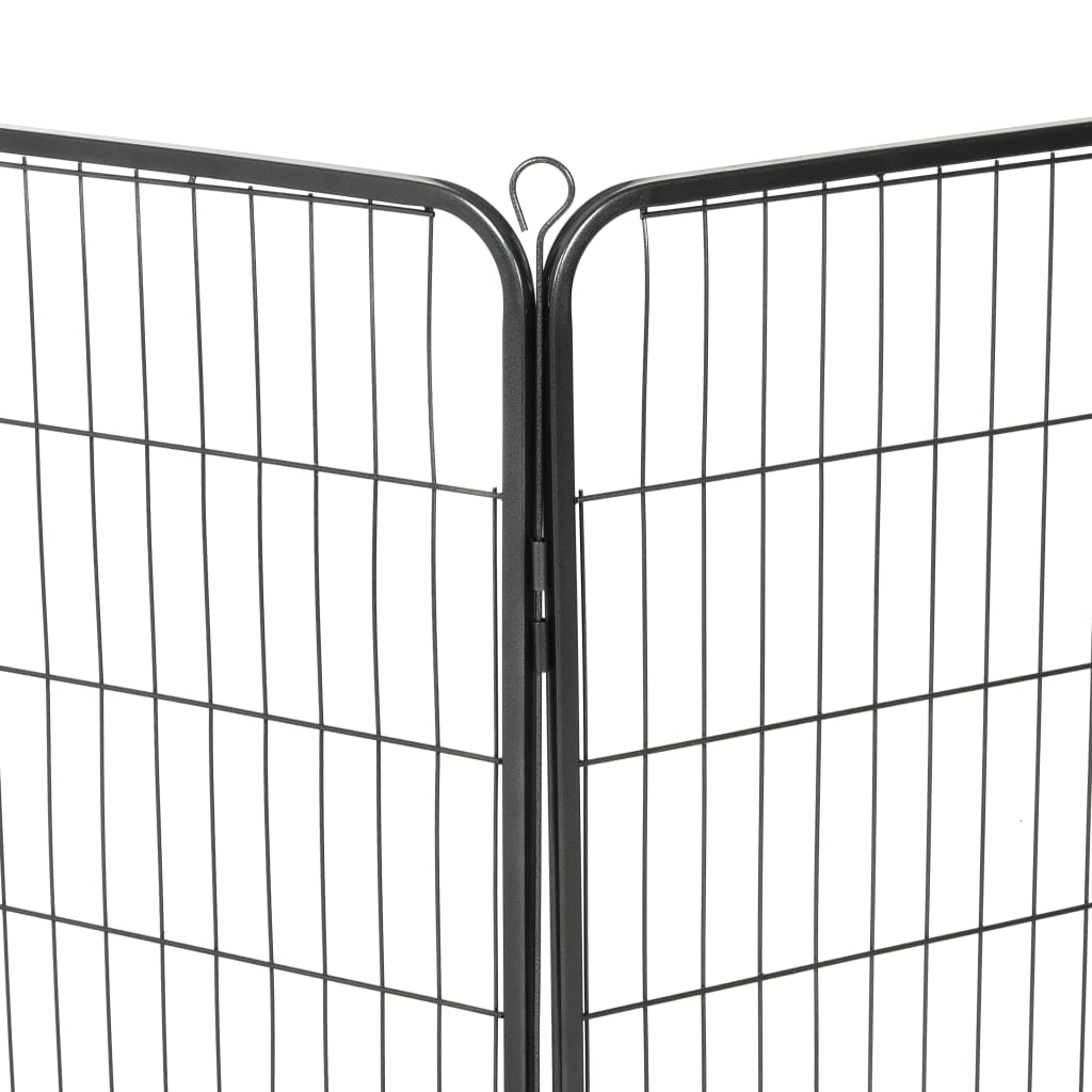 vidaXL Țarc pentru câini, 8 panouri, oțel, 80 x 100 cm, negru vidaXL Țarc pentru câini, 8 panouri, oțel, 80 x 100 cm, negru