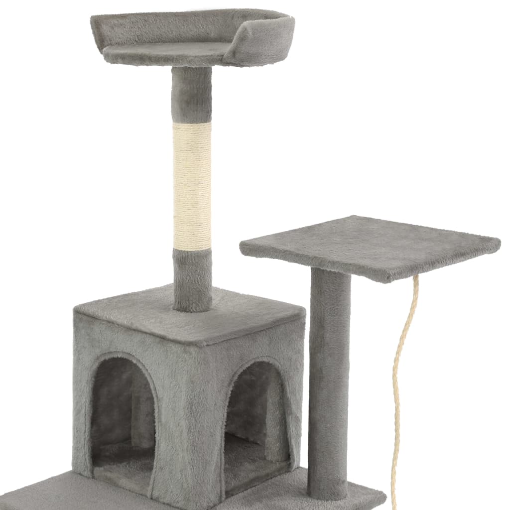 vidaXL Ansamblu pisici, stâlpi cu funie de sisal, 120 cm, gri vidaXL Ansamblu pisici, stâlpi cu funie de sisal, 120 cm, gri