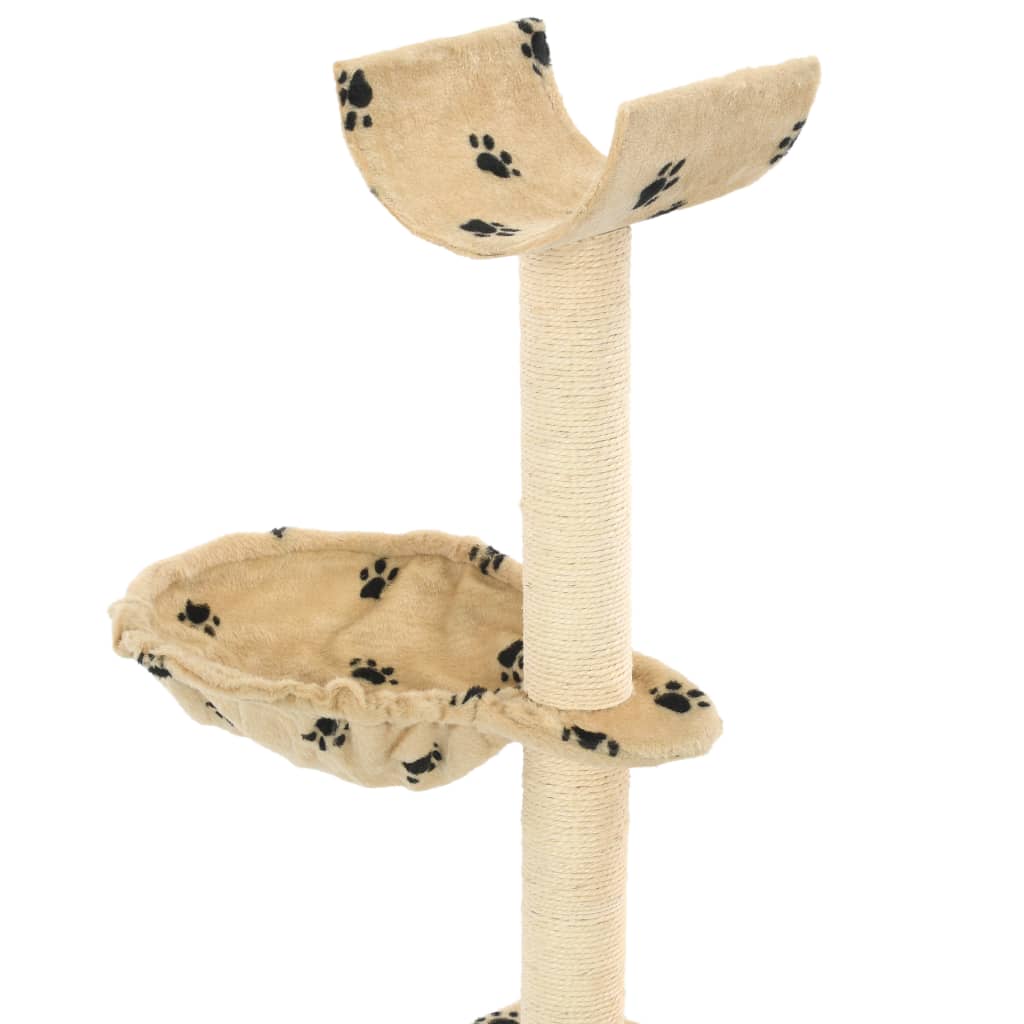 vidaXL Ansamblu pisici cu funie sisal, 105 cm, imprimeu lăbuțe, bej vidaXL Ansamblu pisici cu funie sisal, 105 cm, imprimeu lăbuțe, bej