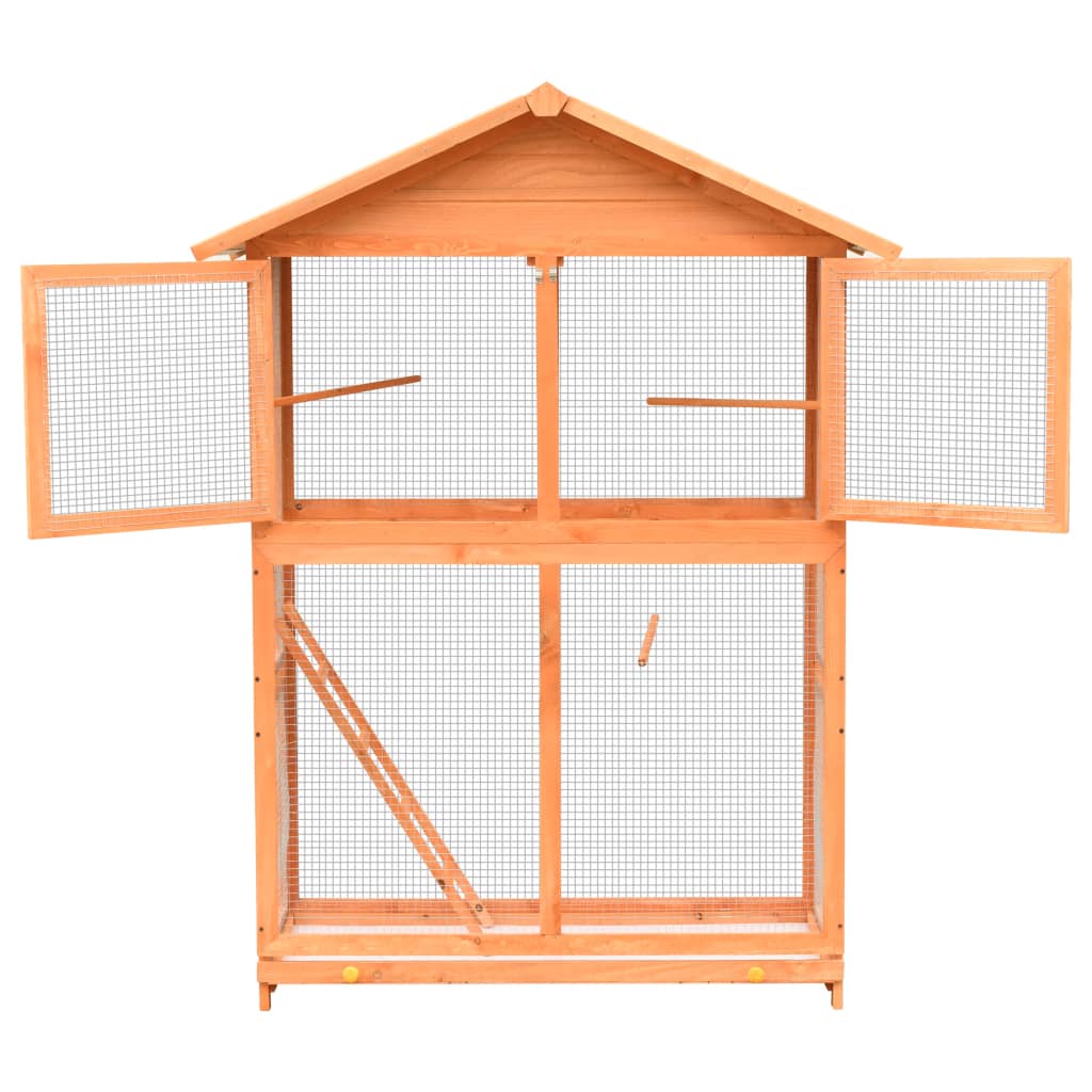 vidaXL Colivie de păsări, 125,5x59,5x164 cm, lemn masiv de pin și brad vidaXL Colivie de păsări, 125,5x59,5x164 cm, lemn masiv de pin și brad