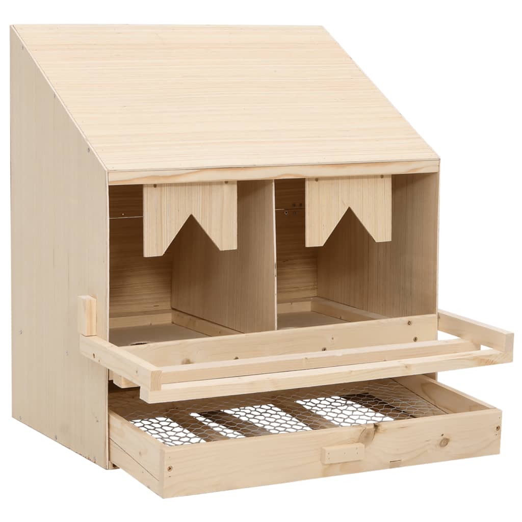 vidaXL Cuibar găini cu 2 compartimente, 63x40x65 cm, lemn masiv pin vidaXL Cuibar găini cu 2 compartimente, 63x40x65 cm, lemn masiv pin