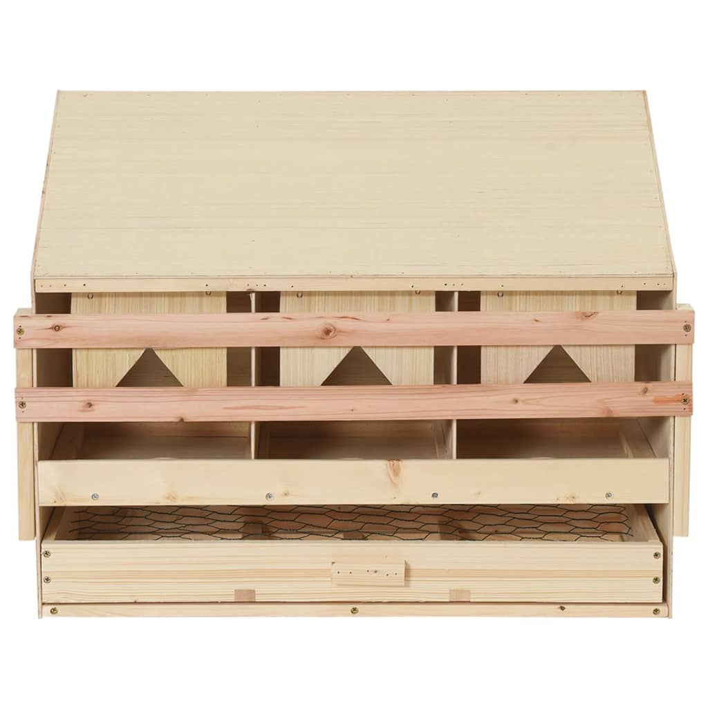 vidaXL Cuibar găini cu 3 compartimente, 72x33x54 cm, lemn masiv pin vidaXL Cuibar găini cu 3 compartimente, 72x33x54 cm, lemn masiv pin
