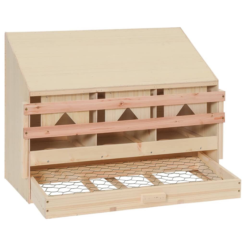 vidaXL Cuibar găini cu 3 compartimente, 72x33x54 cm, lemn masiv pin vidaXL Cuibar găini cu 3 compartimente, 72x33x54 cm, lemn masiv pin