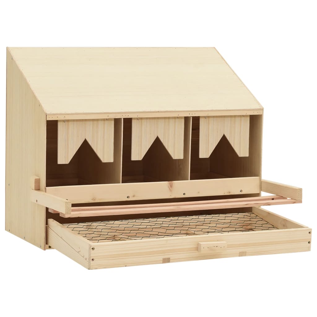 vidaXL Cuibar găini cu 3 compartimente, 72x33x54 cm, lemn masiv pin vidaXL Cuibar găini cu 3 compartimente, 72x33x54 cm, lemn masiv pin