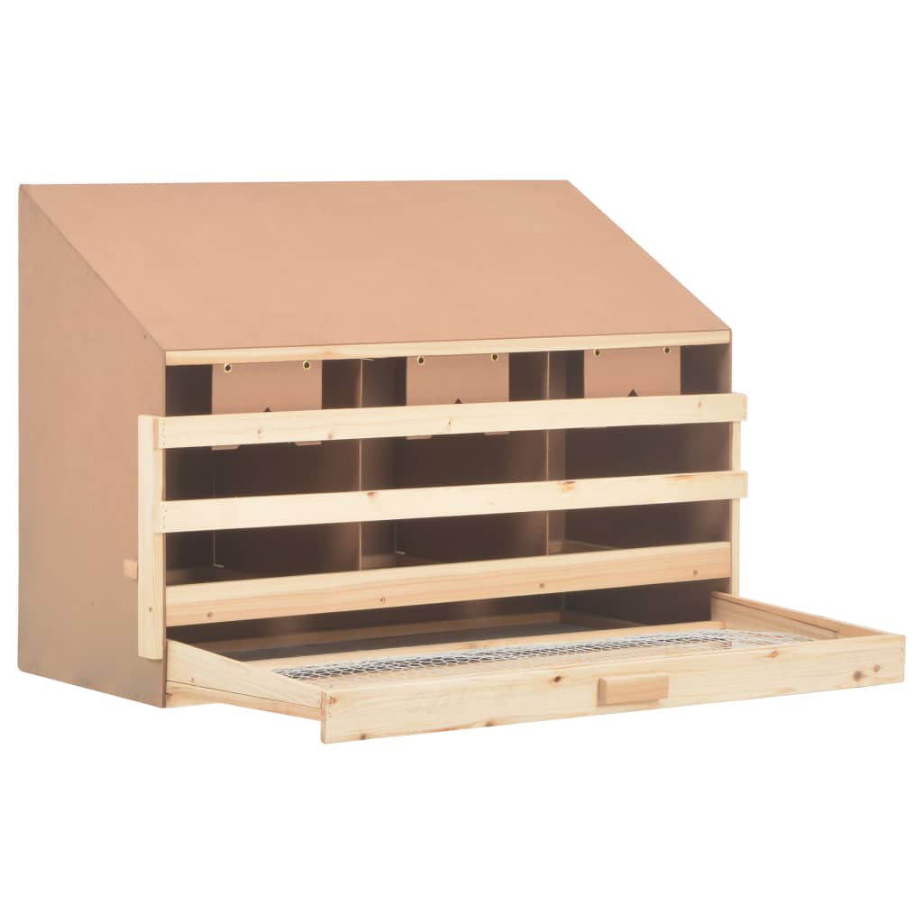 vidaXL Cuibar găin cu 3 compartimente, 93x40x65 cm, lemn masiv pin vidaXL Cuibar găin cu 3 compartimente, 93x40x65 cm, lemn masiv pin