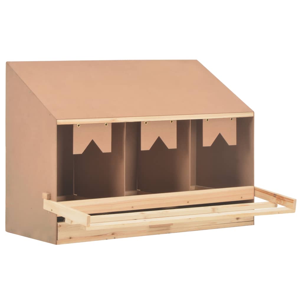 vidaXL Cuibar găin cu 3 compartimente, 93x40x65 cm, lemn masiv pin vidaXL Cuibar găin cu 3 compartimente, 93x40x65 cm, lemn masiv pin