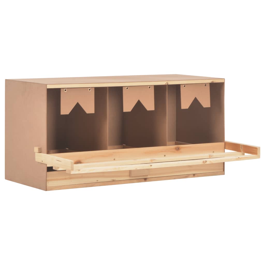 vidaXL Cuibar găini cu 3 compartimente, 96x40x45 cm, lemn masiv pin vidaXL Cuibar găini cu 3 compartimente, 96x40x45 cm, lemn masiv pin