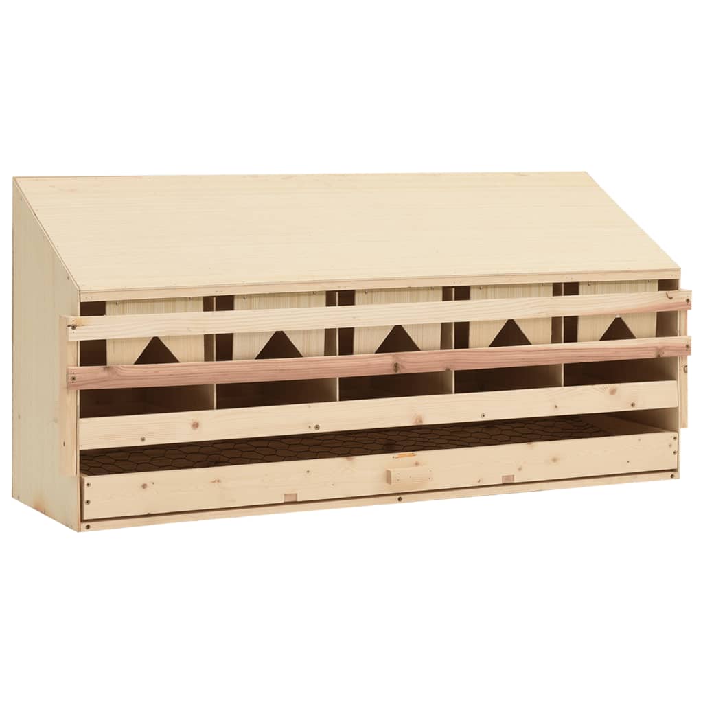 vidaXL Cuibar găini cu 5 compartimente 117x33x54 cm lemn masiv pin vidaXL Cuibar găini cu 5 compartimente 117x33x54 cm lemn masiv pin