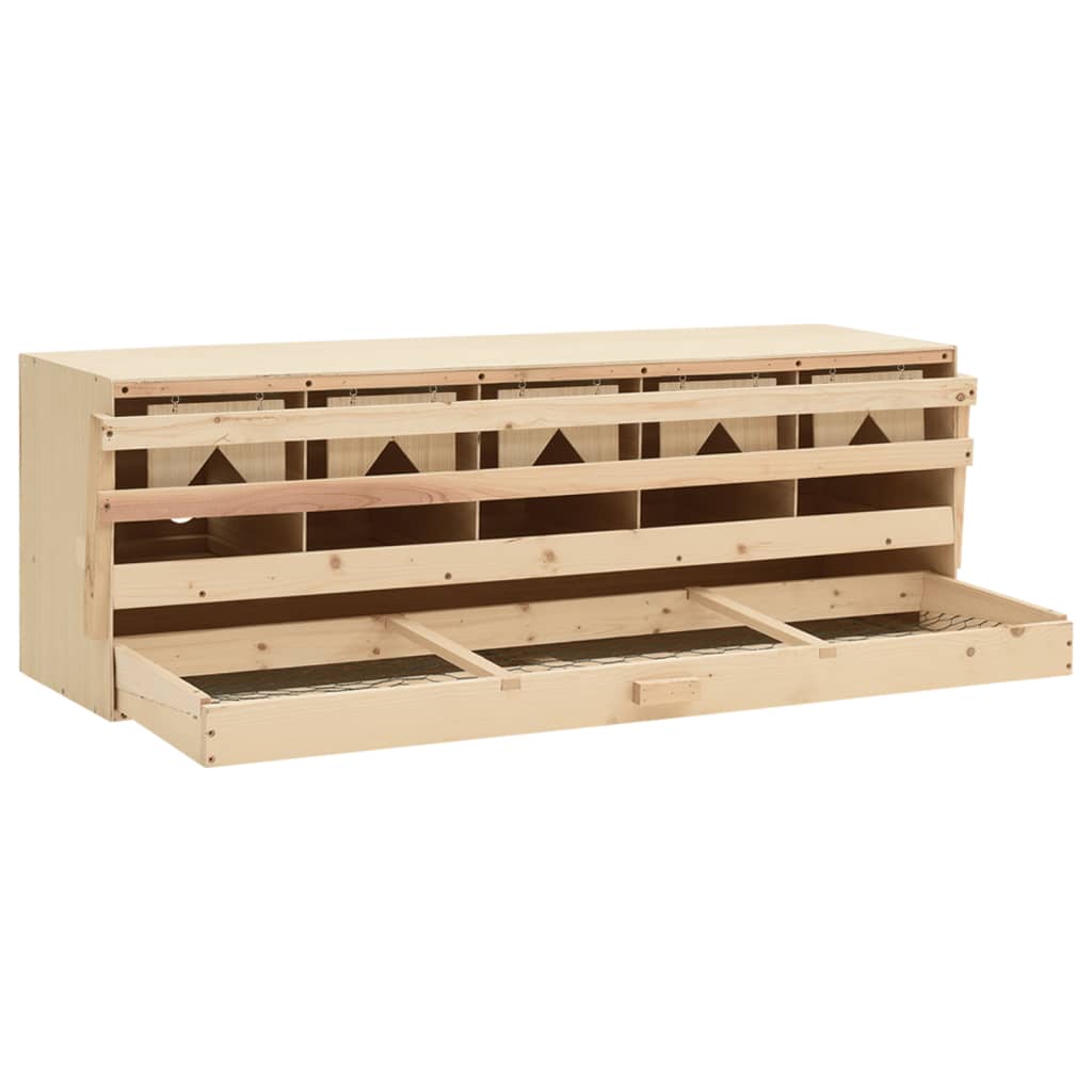 vidaXL Cuibar găini cu 5 compartimente, 117x33x38 cm, lemn masiv pin vidaXL Cuibar găini cu 5 compartimente, 117x33x38 cm, lemn masiv pin