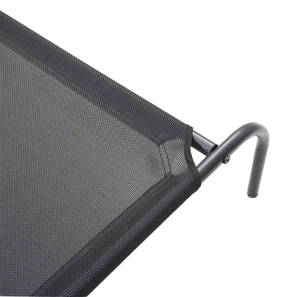 vidaXL Pat înălţat pentru câini, negru, textilenă, L vidaXL Pat înălţat pentru câini, negru, textilenă, L