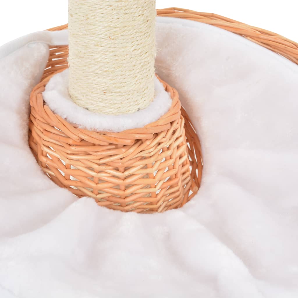 vidaXL Ansamblu pentru pisici stâlp funie sisal natural lemn salcie vidaXL Ansamblu pentru pisici stâlp funie sisal natural lemn salcie