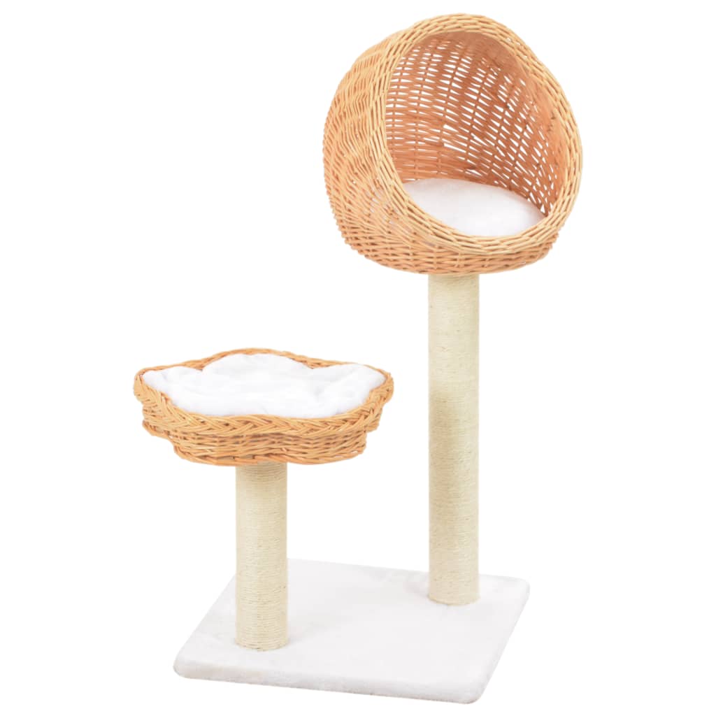 vidaXL Ansamblu pentru pisici cu stâlp funie sisal, natural, salcie vidaXL Ansamblu pentru pisici cu stâlp funie sisal, natural, salcie