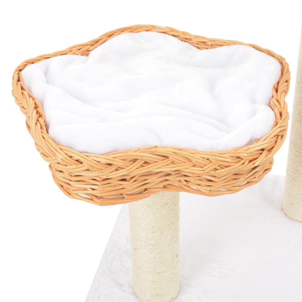 vidaXL Ansamblu pentru pisici cu stâlp funie sisal, natural, salcie vidaXL Ansamblu pentru pisici cu stâlp funie sisal, natural, salcie