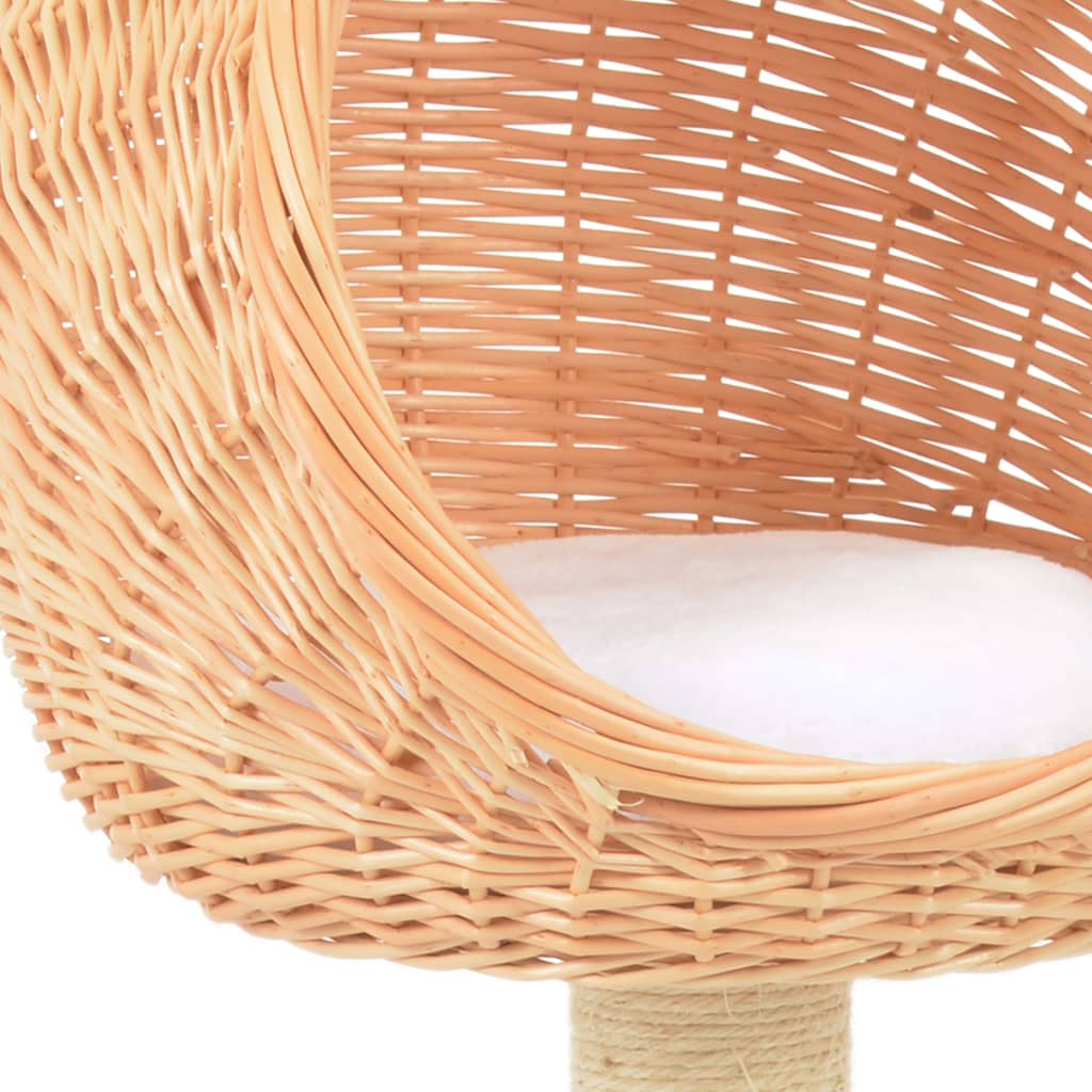 vidaXL Ansamblu pentru pisici cu stâlp funie sisal, lemn de salcie vidaXL Ansamblu pentru pisici cu stâlp funie sisal, lemn de salcie