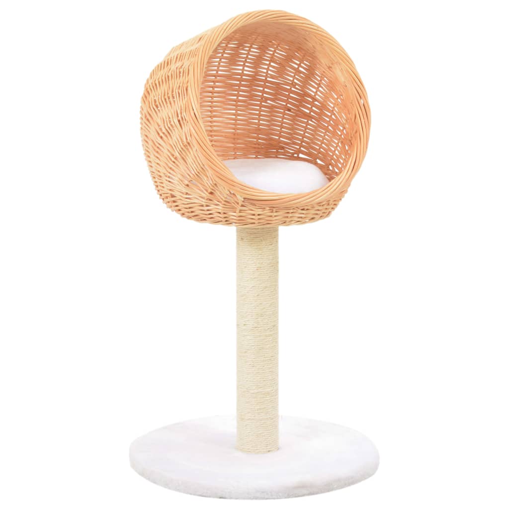 vidaXL Ansamblu pentru pisici cu stâlp funie sisal, lemn de salcie vidaXL Ansamblu pentru pisici cu stâlp funie sisal, lemn de salcie