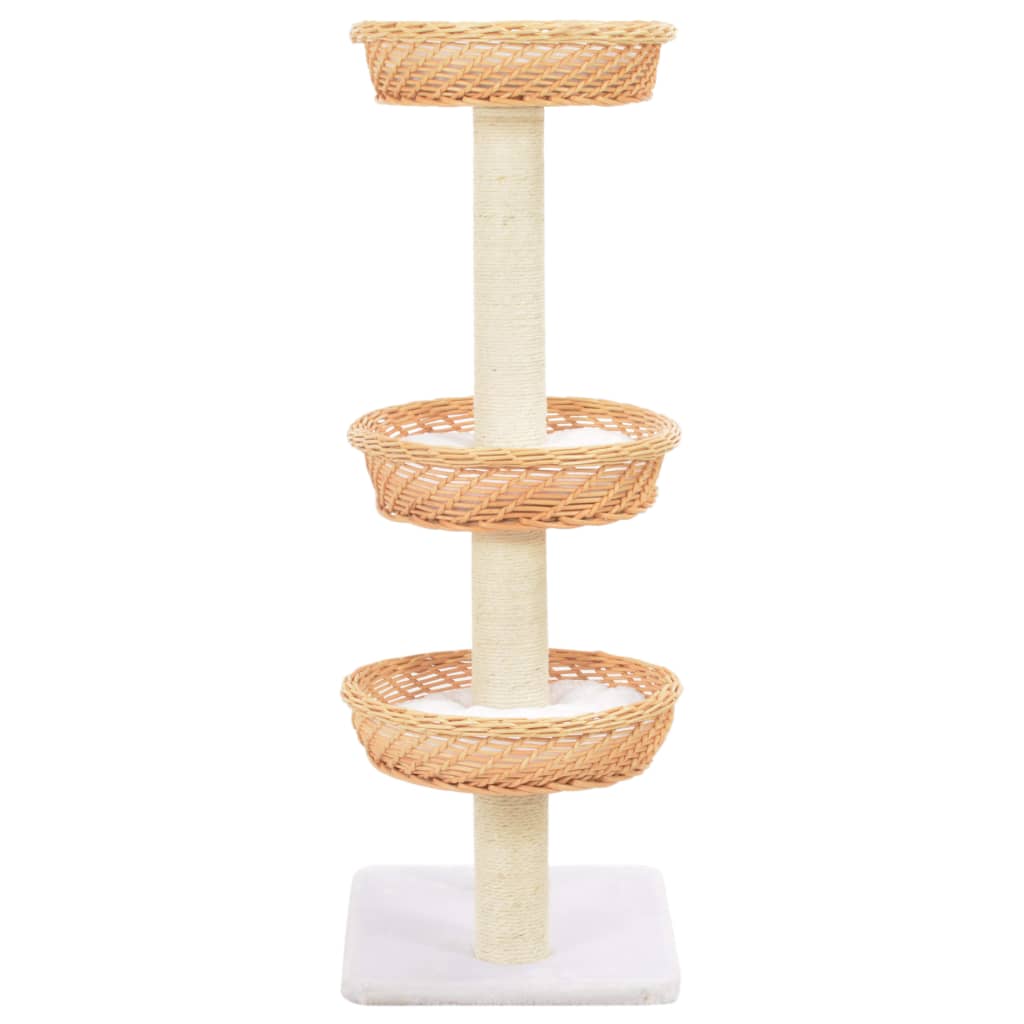 vidaXL Ansamblu pentru pisici cu stâlp funie sisal, natural, salcie
