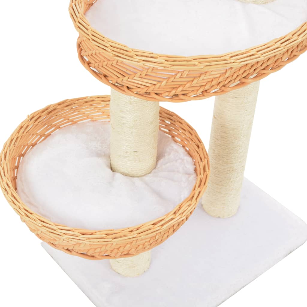 vidaXL Ansamblu pentru pisici cu stâlp funie sisal, natural, salcie