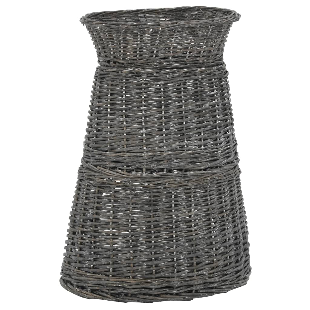vidaXL Set coșuri pisici, perne, 3 piese, gri, 47x34x60 cm, răchită