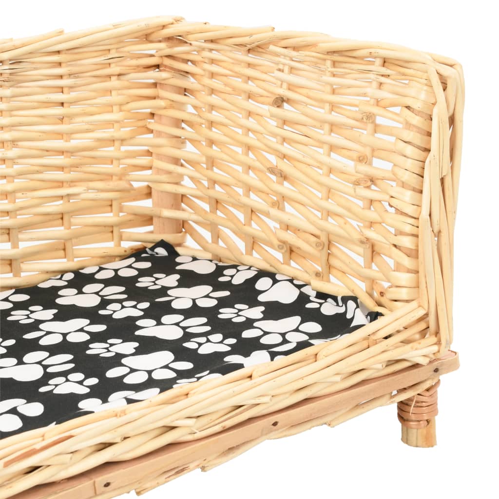 vidaXL Coș pentru câini cu pernă, 50x33x30 cm, salcie naturală vidaXL Coș pentru câini cu pernă, 50x33x30 cm, salcie naturală