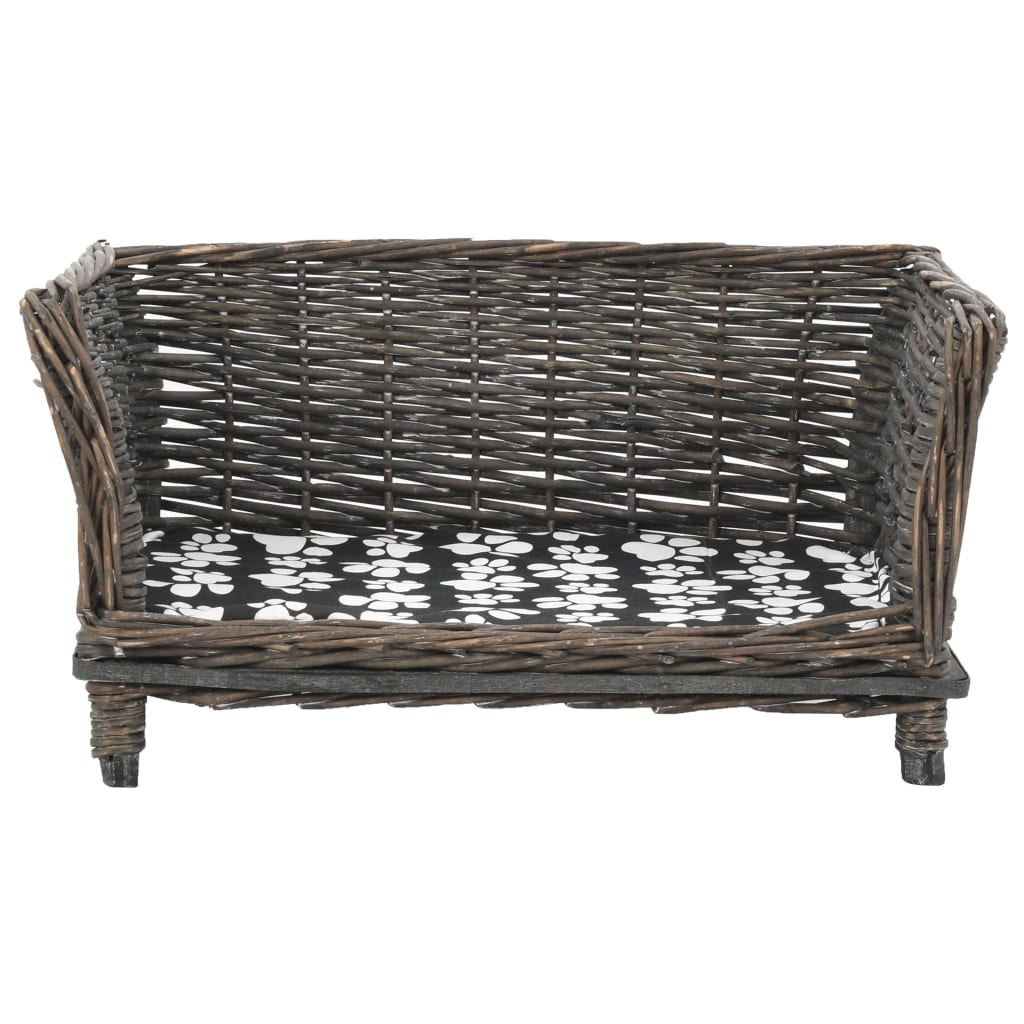 vidaXL Coș pentru câini cu pernă, gri, 50x33x30 cm, salcie naturală vidaXL Coș pentru câini cu pernă, gri, 50x33x30 cm, salcie naturală