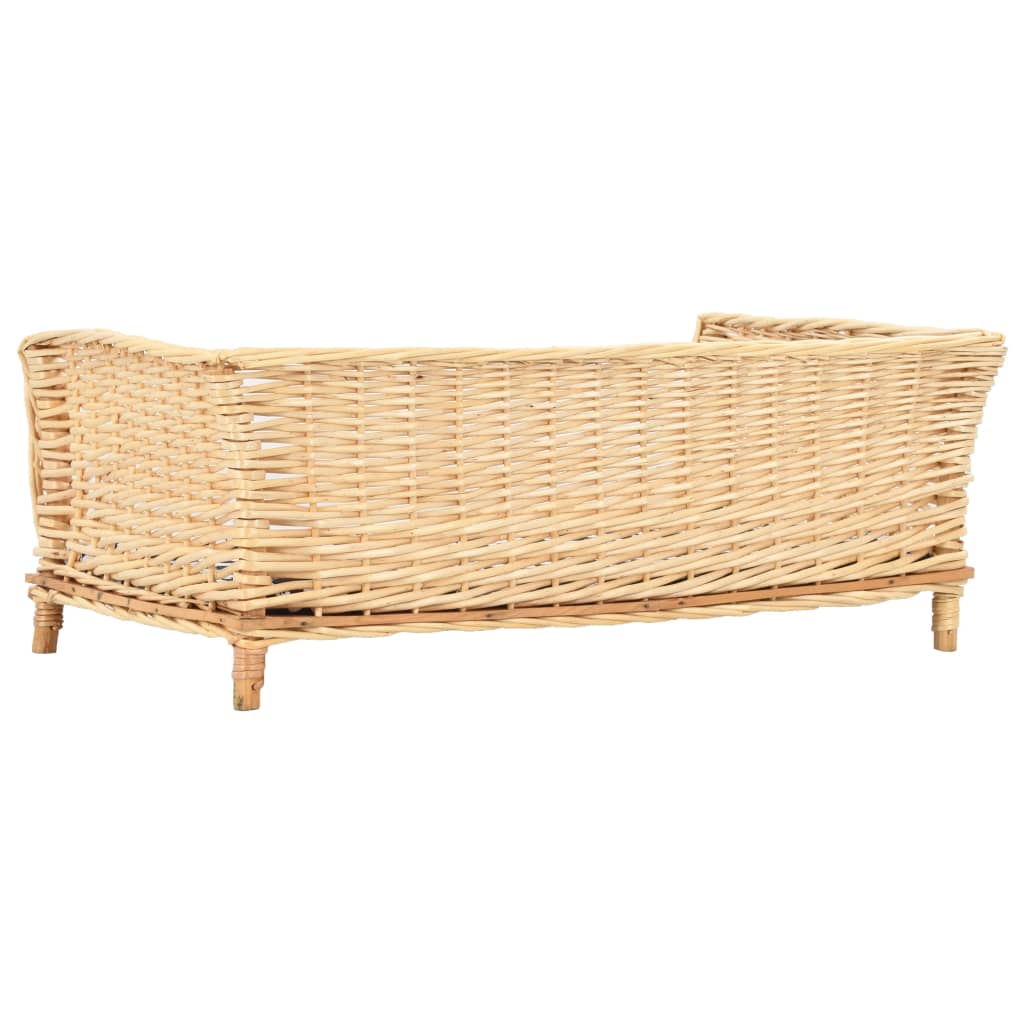 vidaXL Coș pentru câini cu pernă, natural, 90x54x35 cm, răchită vidaXL Coș pentru câini cu pernă, natural, 90x54x35 cm, răchită