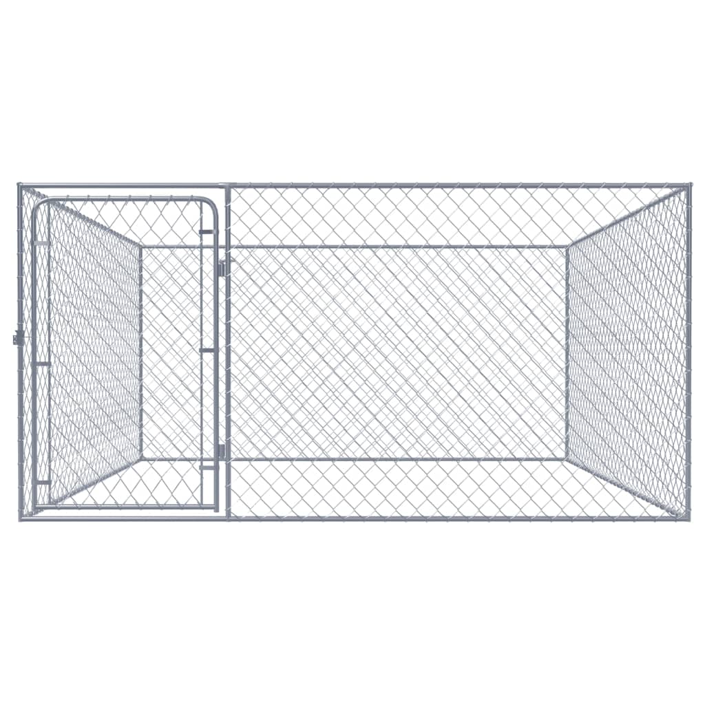 vidaXL Padoc pentru câini de exterior, 2 x 2 x 1 m, oțel galvanizat