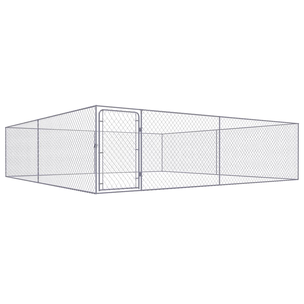 vidaXL Padoc pentru câini de exterior, 4 x 4 x 1 m, oțel galvanizat