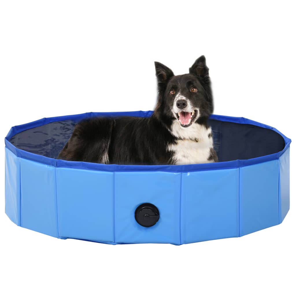 vidaXL Piscină pentru câini pliabilă, albastru, 80 x 20 cm, PVC vidaXL Piscină pentru câini pliabilă, albastru, 80 x 20 cm, PVC