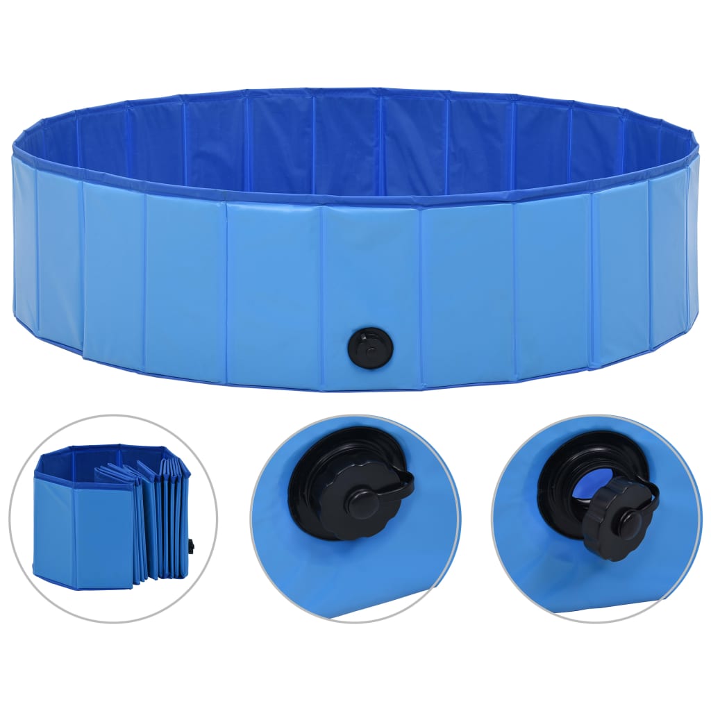 vidaXL Piscină pentru câini pliabilă, albastru, 120 x 30 cm, PVC vidaXL Piscină pentru câini pliabilă, albastru, 120 x 30 cm, PVC